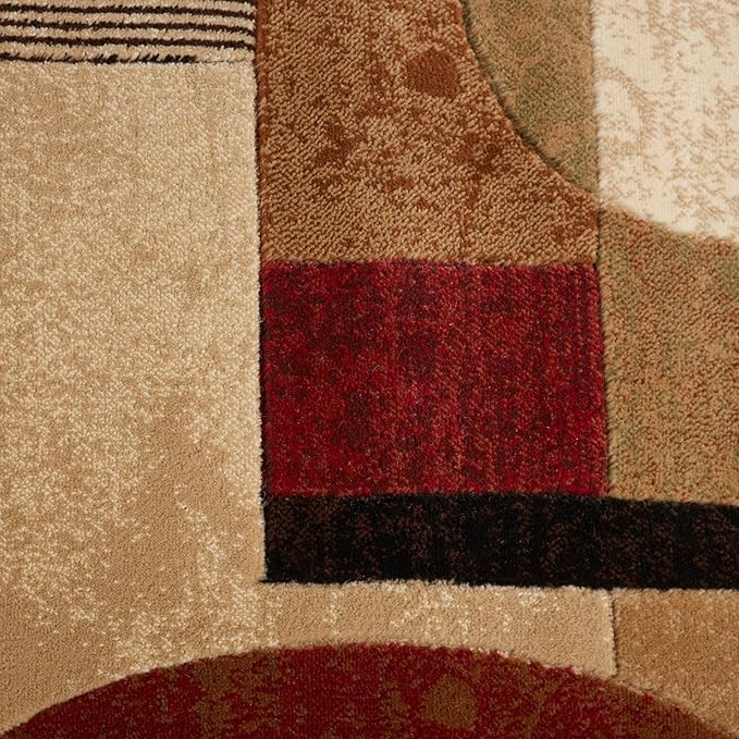 Home Dynamix Tribeca Jasmine Modern Area Rug, Abstract Brown/Green 18.9"x31.5"