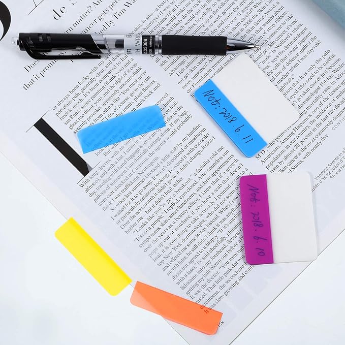 Jovitec 800 Pcs Tabs 2 Inch Sticky Index Tabs Writable and Repositionable File Tab Flags Colored Page Markers Labels for Reading Notes, Books and Classify Files 40 Sets(Novelty Colors)