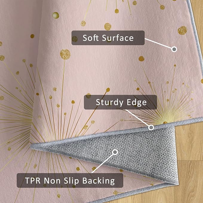 Starburst Rug Large 7x10 Mid Century Modern Retro Star Pattern Area Rugs for Living Room, Bedroom, Starburst Home Decor Accessories Indoor Carpet, Non Slip & Machine Washable
