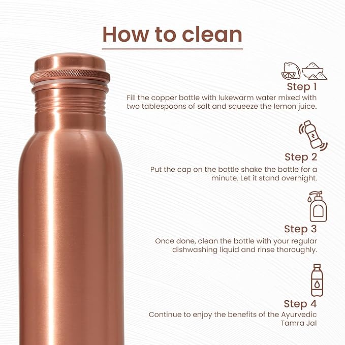 34 Oz Pure Copper Water Bottle – Leak-Proof Hammered Design with Tumbler, Carrying Bag & Smooth Finish Decorative – Copper Water Bottle