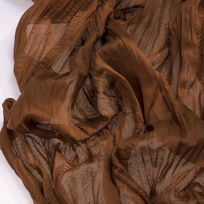 Socomi Brown Coffee Cheesecloth Table Runner Fall Thanksgiving Boho Rustic Gauze 120 inch 10FT Cheese Cloth Runner for Wedding Party Baby Shower Birthday Home Decor Holiday Decorations
