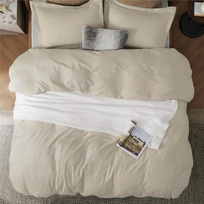 Bedsure Duvet Cover King Size - Only Includes 1 Duvet Cover (104"x90"), Hotel Luxury Soft Double Brushed All Season Bedding for Kids & Adults, Zipper Closure, NO Comforter, Linen