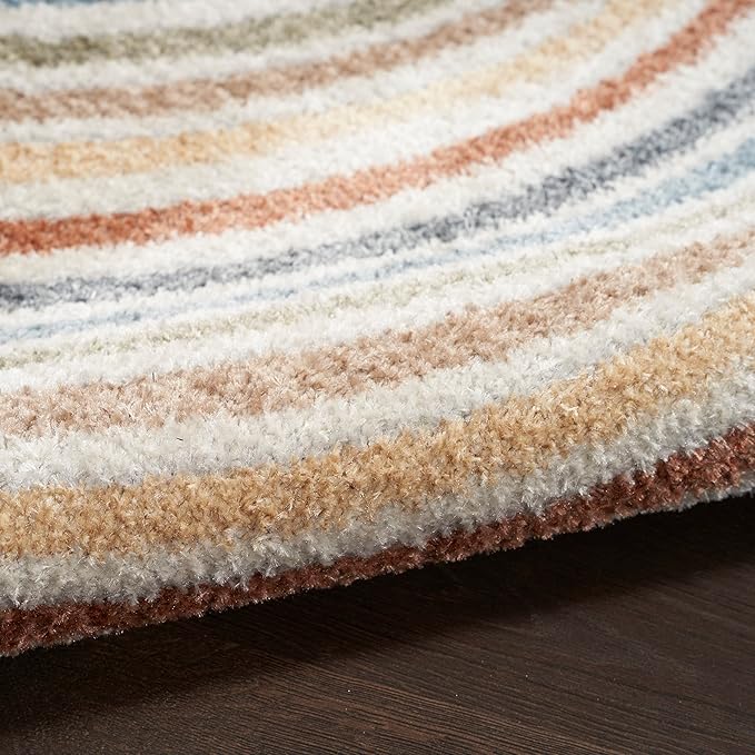 Nourison Home Astra Machine Washable Ivory Multicolor 2'2" x 12' Area Rug - Easy Clean, Non Shedding, Bed Room, Living Room, Dining Room, Kitchen (12' Runner)