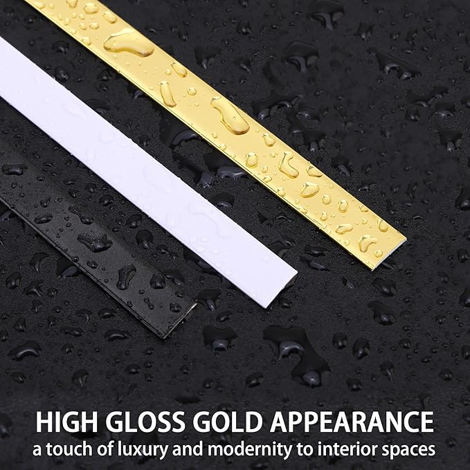 Glossy White Peel and Stick PVC Molding Trim, Flexible DIY Wall Accent Strip for Mirror Frame, Cabinet, Edges & Borders and Tiles (197''L x 0.4''W)