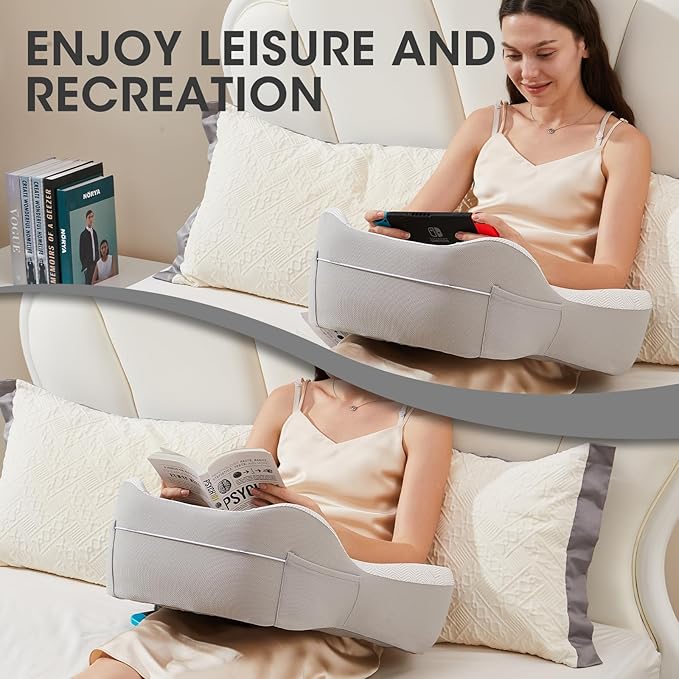 cooloo8 Lap Desk, Laptop Lap Desk Lap Desk with Cushion, Laptop Pillow for Lap, Portlands Portable Desk Pad, Gaming Pillow Work Pillow for Bed, Couch, Car(Ash Gray)