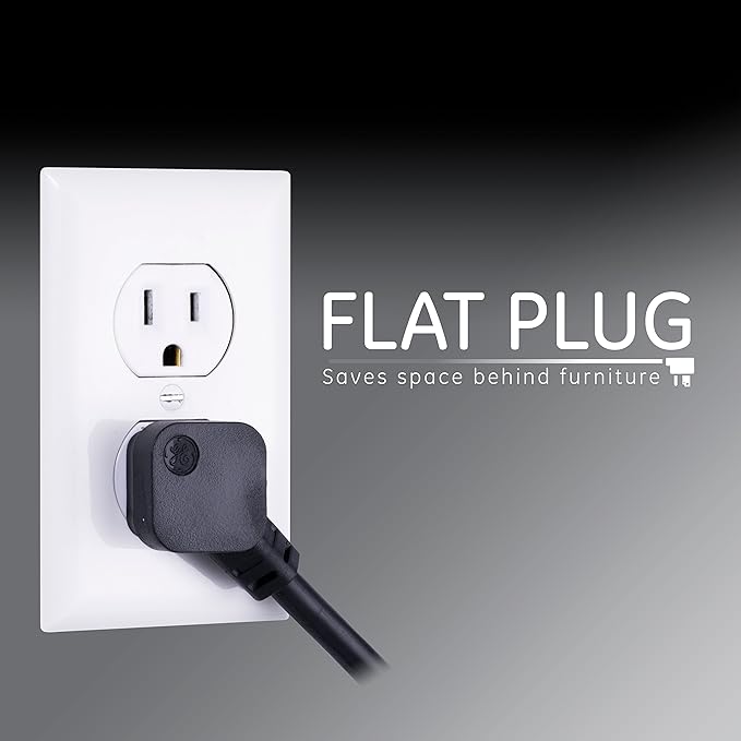 GE 37746 Ultra Pro Surge Protector 10 Outlets 4' Cord, Black