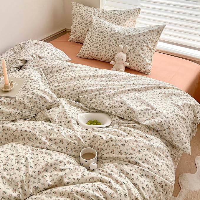 HighBuy Boho Floral Comforter Set King Bohemian Comfy Comforters for King Bed,Luxurious Soft Comforter with 2 Pillowcases,All Season,Skin Friendly Cooling Comforter for Women Girl