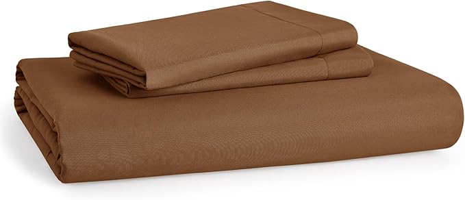 Bedsure Duvet Cover Full Size - Soft Double Brushed Bedding Set for Kids & Adults, Zipper Closure, 3 Pieces, Includes 1 Duvet Cover (80"x90") & 2 Pillow Shams, NO Comforter, Brown