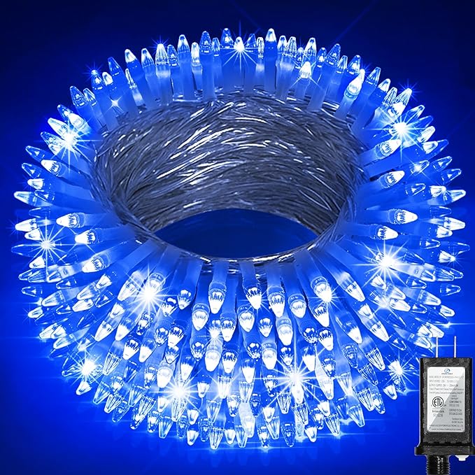 350LED Christmas Lights Indoor Outdoor, 90ft 12 Modes Blue LED String Lights with Timer Dimmable, Waterproof Christmas Tree Lights for Xmas Patio Yard Fence Balcony Bedroom Garden Party Decor Blue