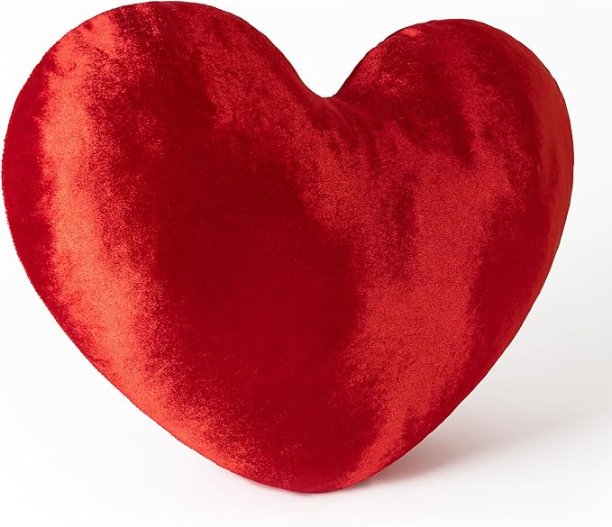 AELS Heart Shaped Pillow, 20 Inches Heart Decorative Throw Pillows, Love Pillows Cute Pillow, Valentines Day Decorations, Wedding Decor, Living Room Bedroom Nursery Decor, Shiny Red