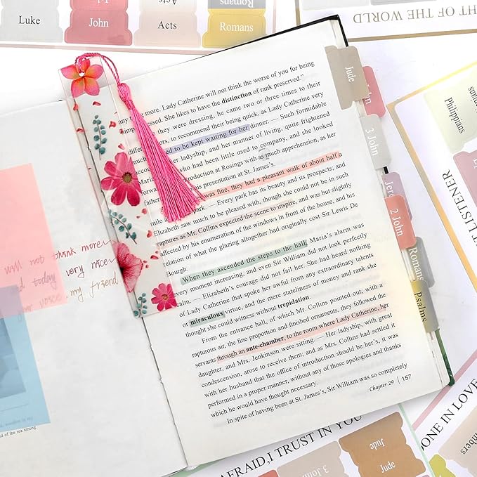 26Pcs Bible Study Supplies Journal Kit Aesthetic Pastel Highlights Pens Tabs Bookmarks for Women Teens School Accessories Cute Colorful Bible Highlighters Pens No Bleed Sticky Notes Index Maskers