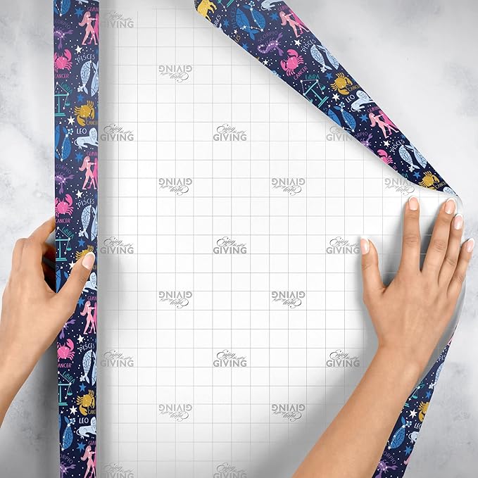 Jillson Roberts Bulk Gift Wrap, Everyday Gift Wrapping Supplies, Astrology, 1/4 Ream 208 feet x 30 inches