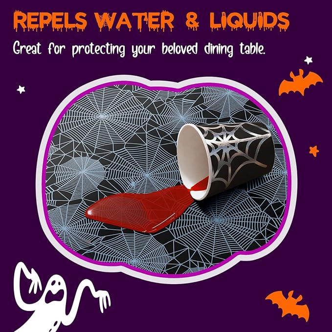Halloween Tablecloth - 2-Pack Disposable Spider Web Plastic Table Covers, 54 x 108 Inches - Halloween Party Decorations