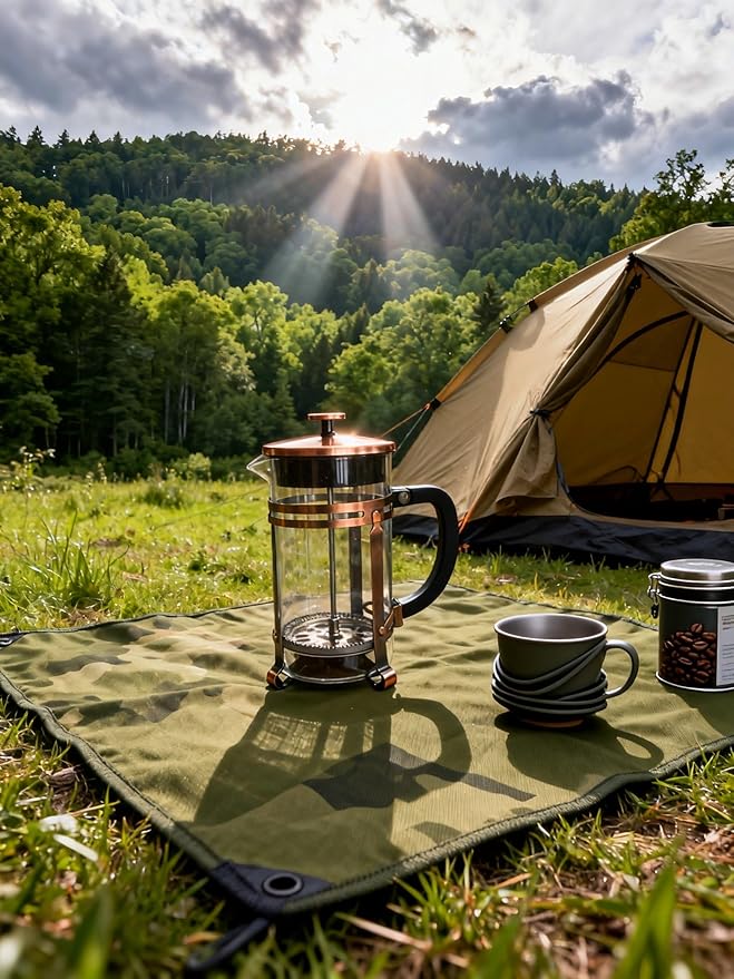 French Press Coffee Maker 34 oz, 304 Stainless Steel Double Mesh Filter, Borosilicate Glass, Heat-Resistant, BPA-Free, Large Capacity for Family & Office, Great Gift