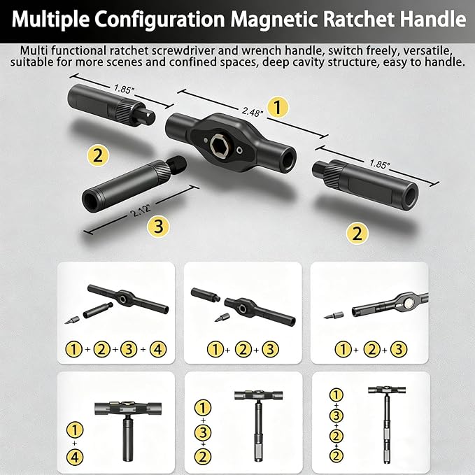 Nizekopen 42 - in - 1 Magnetic Screwdriver Set: DIY Ratchet with Detachable Handle. Multi - bit Drive. Compact, Portable Tool Kit for Computer, Bicycle, Furniture Repair