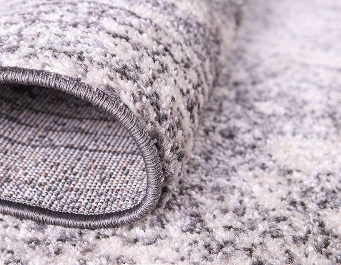 Unique Loom Bromley Collection Area Rug - Wells (2' x 6' 9" Runner, Ivory/ Gray)