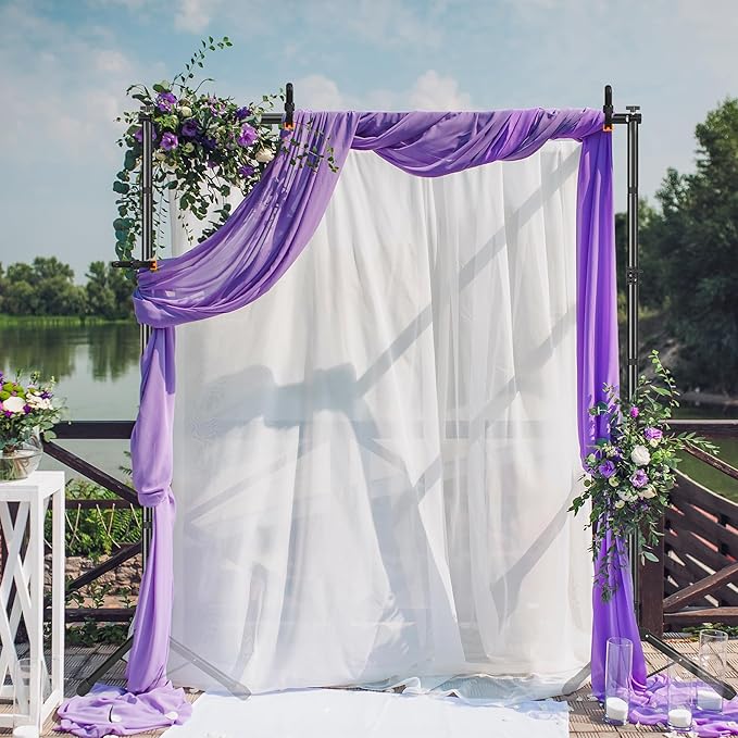 JSungo 10x6.5 FT Backdrop Stand for Parties, Adjustable Photo Backdrop Stand Kit with Carrying Bag, Portable Background Stand Backdrop for Wedding, Photoshoot, and Photo Studio