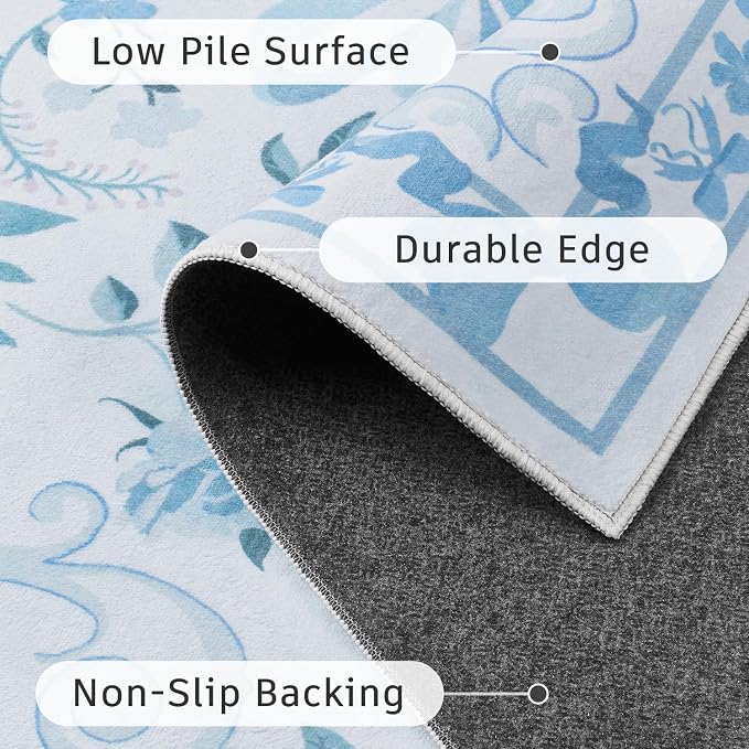 DCX floralbow-bluek Area Rugs3x5