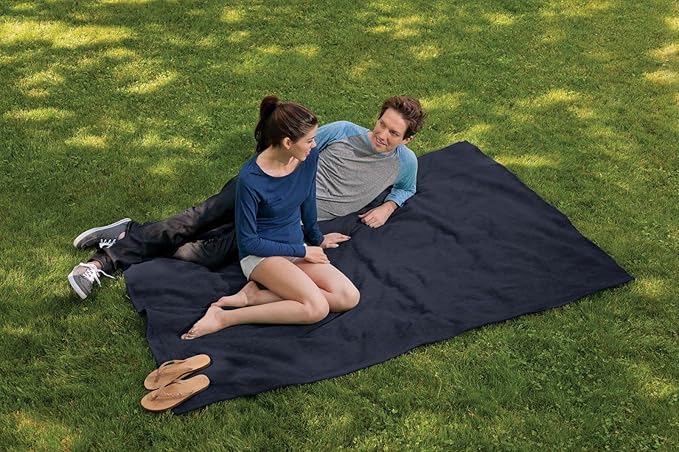 MV Sport Lightweight Sweatshirt Blanket Throw – Warm & Cozy, Breathable Oversized Fleece Knit, Couch, Bed, Travel, Cold Nights, and Outdoors – Soft Light Weight Blanket 54" x 84" Navy Heather