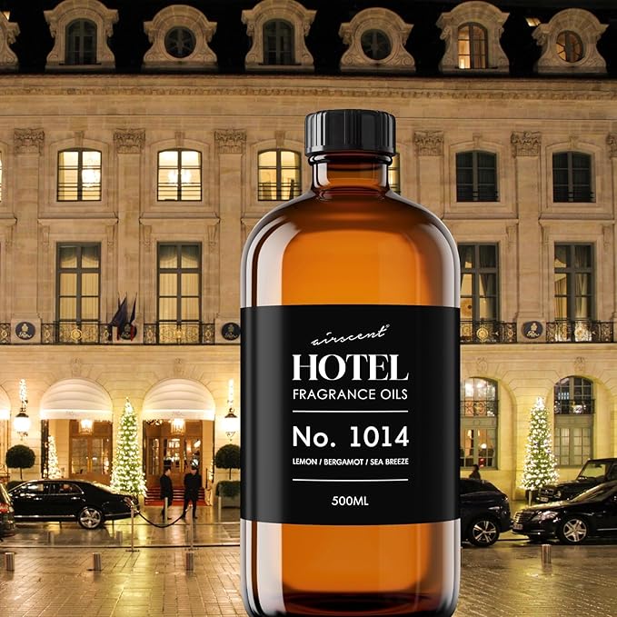 AirScent Hotel Diffuser Oil No. 1014 Inspired by The Iconic 5-Star Hotel Coastal Blend - Lemon Bergamot Sea Breeze - 500 mL Fragrance Oil for Ultrasonic and Waterless Diffusers and Crafting