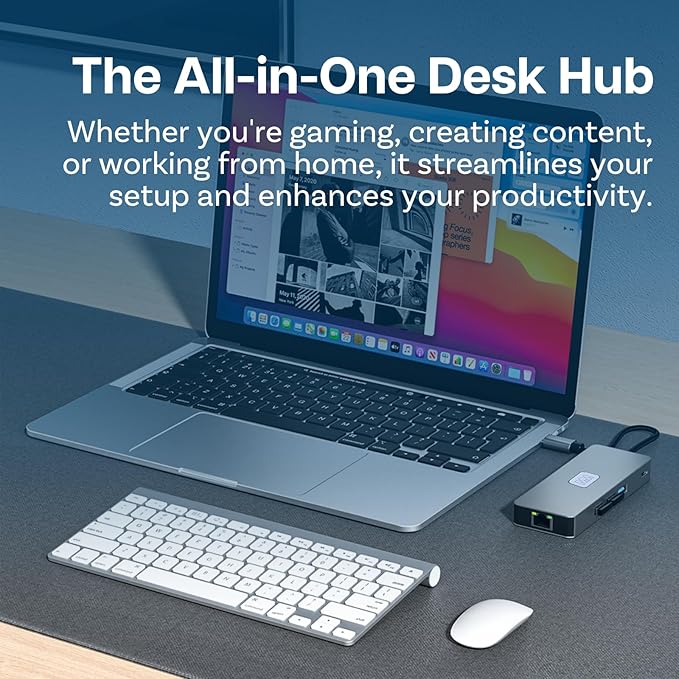 MMOBIEL USB-C Hub to Dual HDMI & DisplayPort 4K@60Hz, 100W Power Delivery, 3X USB 3.0, ETH 1000Mbps– 8-in-1 USB Hub Docking Station – USB-C Adapter Quadruple Display Multiport for Laptop, Tablet etc.