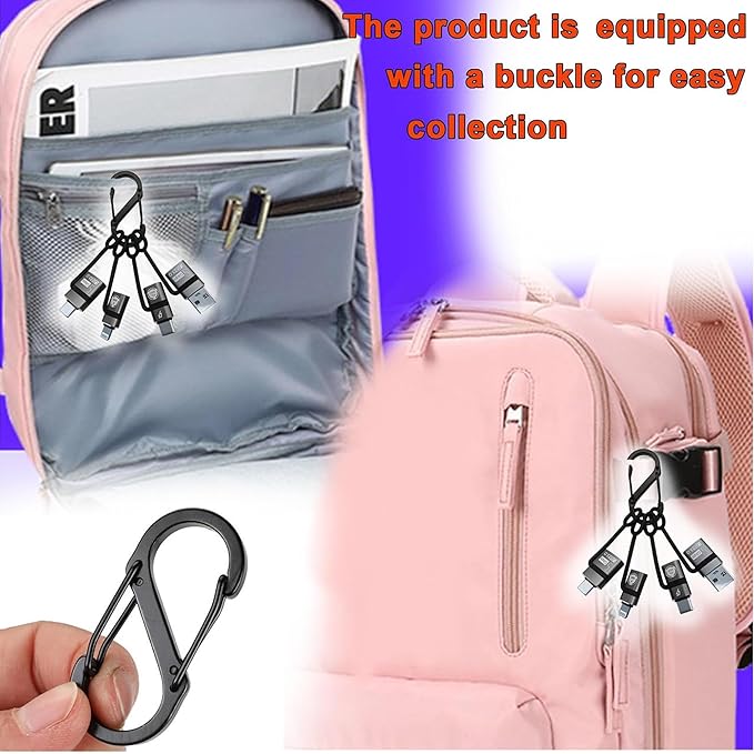 Micro USB to USB C Adapter (4 Pack),Type C Female to Micro Male Conversion Connector,with Lanyard Keychain,Compatible with Samsung Galaxy S7/S7 Edge,Micro USB Devices (Gray)