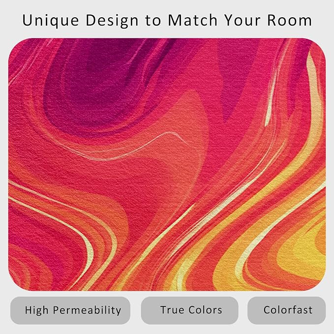 70s Rug Large 8x10 Vibrant Sensory Abstract Retro Pop Pattern Area Rugs for Living Room, Bedroom, 70s Home Decor Accessories Indoor Carpet, Non Slip & Machine Washable, GD0413