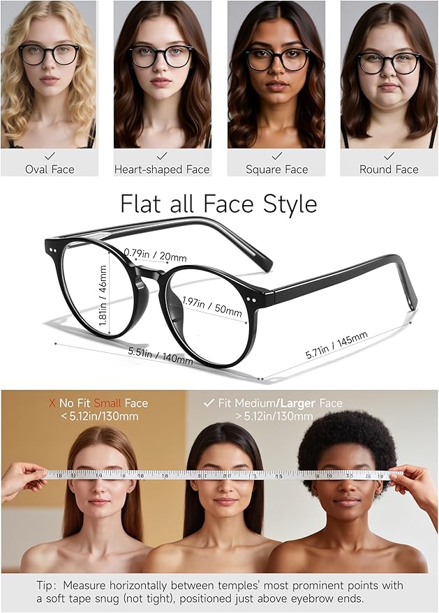 Icesor Round Blue Light Blocking Glasses Lightweight Chic Frame Anti Eye Strain Protection Computer Gaming for Women and Men