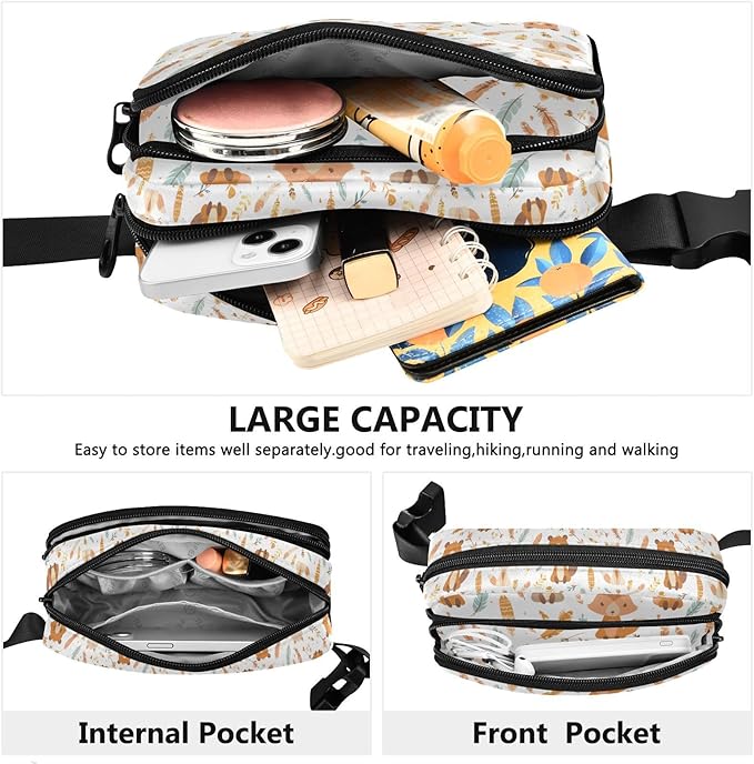 Autumn Fox Fanny Pack for Women Men Water Resistant Fashion Waist Packs with Adjustable Strap Belt Bag for Travel Workout Jogging Hiking 21219027