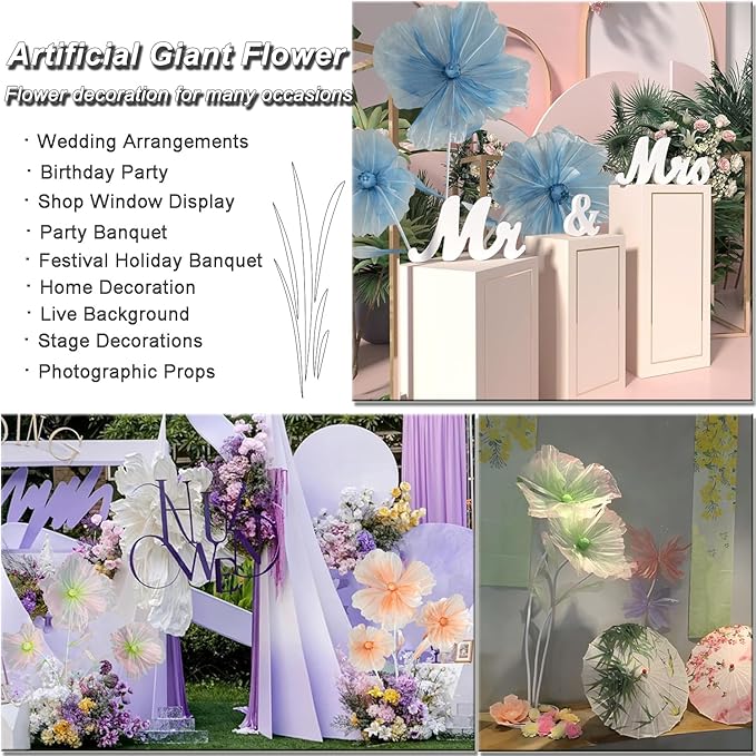 Wedding Decorations for Reception,5.6 Ft Giant Flowers for Decoration,Big Artificial Silk Flowers for Party Banquet Background,Home Decor,Photographic Props,Shop Window Display（White）