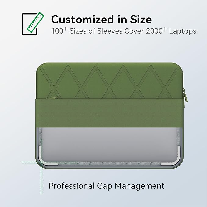 Smatree Laptop Sleeve for 13.4 inch MSI Summit E13 Flip Evo A11MT/A12MT/A13MT, for 13.3 inch MSI Summit E13 AI Evo A1M, Protective Slim Laptop Case with Accessory Pocket, YKK Zipper, Green (E437G)