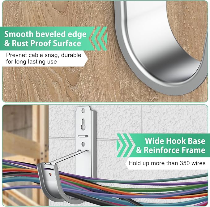 50 Pack 2 Inch J Hook Wall Mount J Hook with Retainer Clip