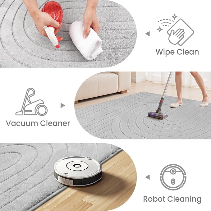 Sour Lemon 6x9 Area Rugs for Living Room, Soft Large Area Rug Modern Annualrings Rugs Machine Washable Area Rug, Non-Slip Rug Carpet for Bedroom Under Dining Table Home Office Decor
