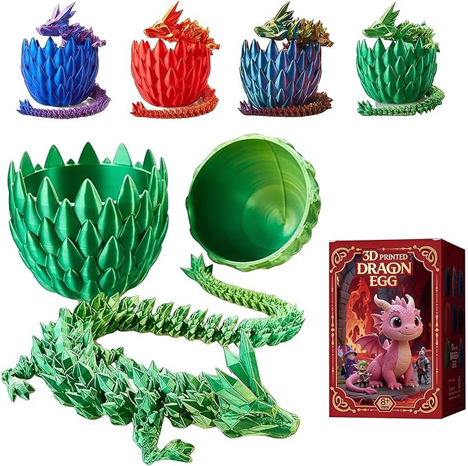 15inch 3D Printed Dragon Eggs Fidget Toys,Mystery Crystal Dragon Egg for Easter Basket Stuffers, Easter Toys & Decor – Unique Easter Basket Essentials for Kids & Collectors