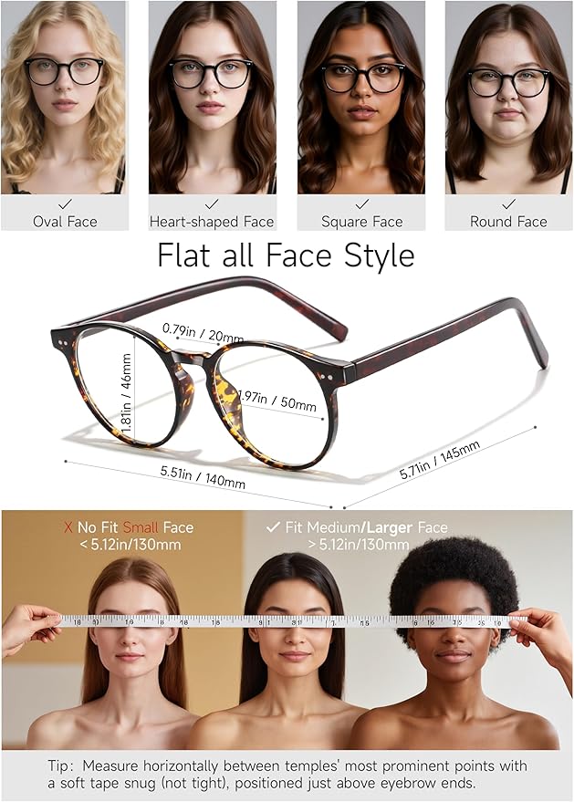 Icesor Round Blue Light Blocking Glasses Lightweight Chic Frame Anti Eye Strain Protection Computer Gaming for Women and Men
