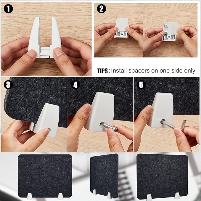 4 Pcs Acoustic Desk Divider Desktop Privacy Panel 16 x 20 Inch for Desk Cubicle Office Separator Panel Sound Absorbing Noise Reducing Tabletop Divider for Visual Distractions