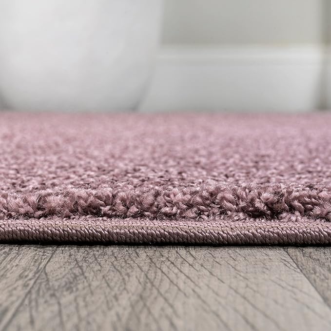 JONATHAN Y Haze Solid Low-Pile Light Purple Runner Rug 2x8, Coastal,Bohemian,Minimalist,Classic, Easy-Cleaning for Living Room,Bedroom,Kitchen,Pet Friendly,Non-Shedding (SEU100R-28)