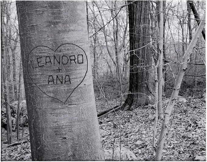 Let's Make Memories Personalized Canvas Wall Art For Couples - Engagement, Wedding, Newlyweds, Anniversary - Home Decor - Carved Heart B&W - Canvas - 16x20