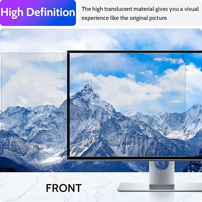 Peslv Computer Privacy Screen 20 Inch for 16:9 Widescreen Monitor, Removable 20inch Anti Blue Light Anti Glare Monitor Privacy Filter Shield (17 7/16" x 9 13/16")