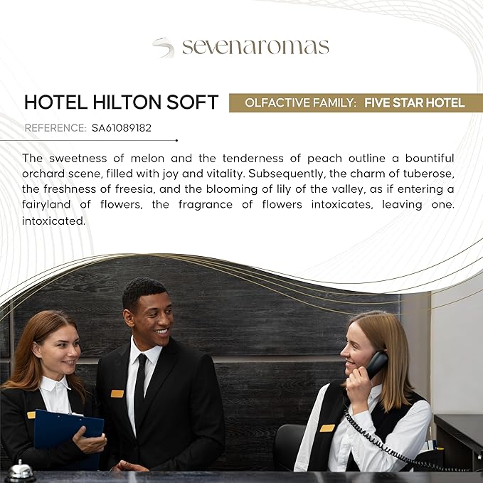 SevenAromas Hotel Scent Diffuser Oil, Luxury Hotel-Inspired Essential Oil for Aromatherapy & HVAC Diffusers – Premium Dropper Bottle - 145 ml 5 FL oz (Hotel Hilton Soft)