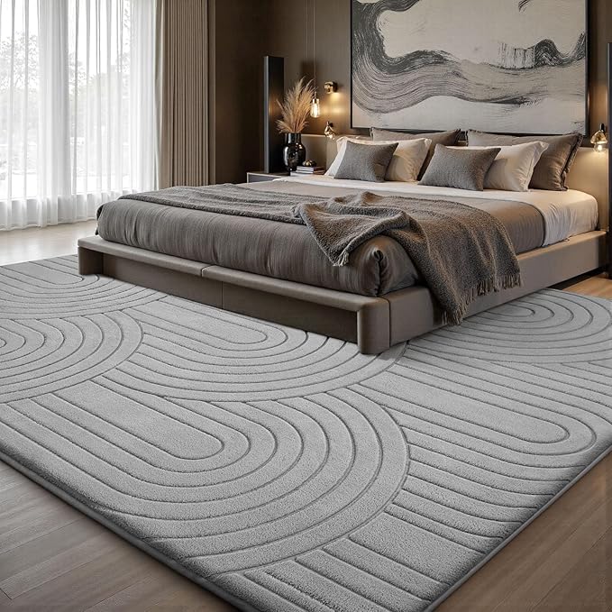 Sour Lemon 6x9 Area Rugs for Living Room, Soft Large Area Rug Modern Annualrings Rugs Machine Washable Area Rug, Non-Slip Rug Carpet for Bedroom Under Dining Table Home Office Decor