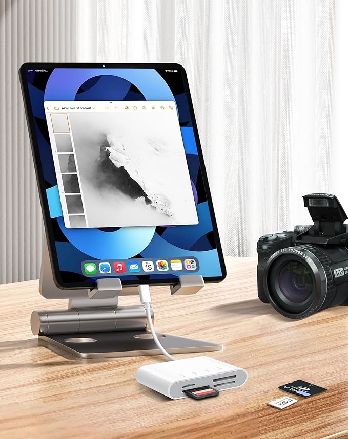 USB C SD Card Reader for iPhone 15 16/iPad/MacBook/Mac, xdgeLoad 4 Slots Type C Reader Supports SD/Micro SD/MS/XD-Picture (xD) Cards, Trail Camera Card Adapter Plug and Play