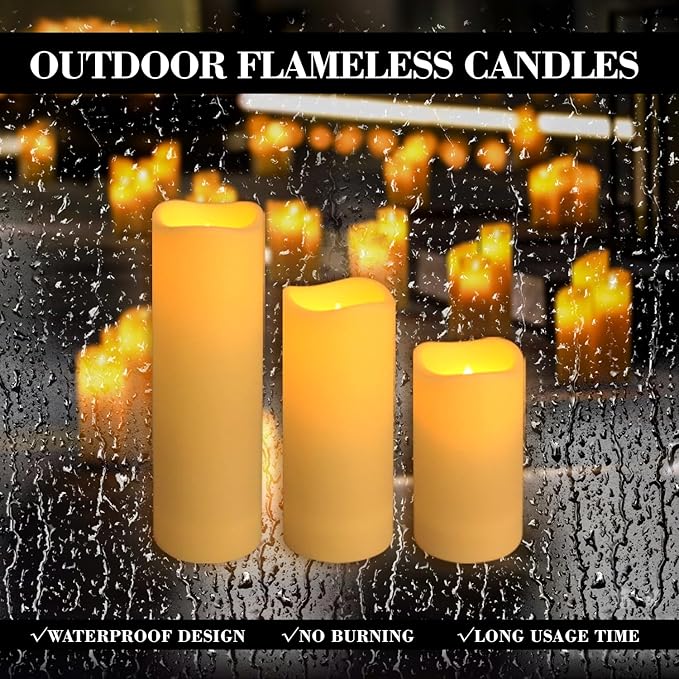 24-Pack Flameless LED Candles with Remote Control - Battery Operated Fake Candles, Timer Function, 3 Brightness Levels, Indoor Outdoor Use for Wedding, Christmas, Home Decor