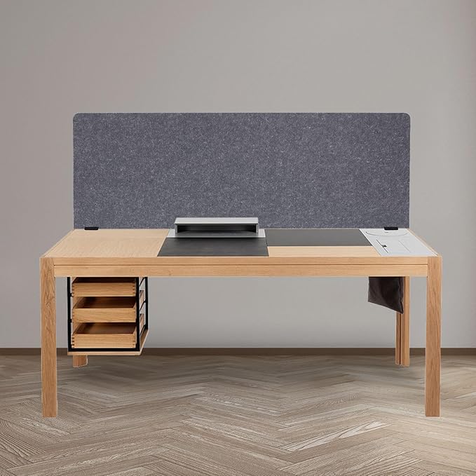 2 Pcs Desktop Privacy Panel, Sound Proof Dividers with Clamp, 60 x 16in Office Desk Divider Partition for Office Desktop Accessories Reduce Distractions