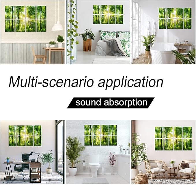 YPY Sound Proofing Panels for Walls: 8 Pack 48"x32" Decorative Art Acoustic Panel Sound Dampening Panels Absorbing Treatment