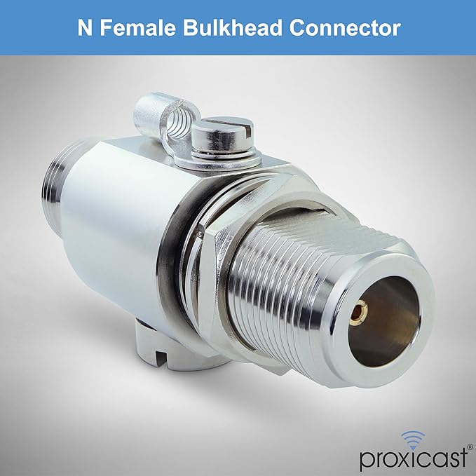 Proxicast Coaxial Lightning Arrester for 0 to 6 GHz (N-Female/N-Female) - Pro-Grade 230V Antenna Lightning Protector for 4G, LTE, 5G, Wi-Fi, 900MHz, Helium, LoRa & Other Outdoor Antennas (ANT-211-002)