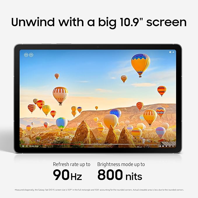SAMSUNG Galaxy Tab S10 FE 128GB WiFi Android Tablet, Large Display, Long Battery Life, Exynos 1580 Processor, IP68 Water-Resistant, 90 Hz Refresh, S Pen for Note-Taking, US Version, Gray