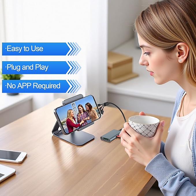 4-in-1 Metal Memory Stick Pro Duo Adapter, Triple Interface Lightning/USB-C/USB-A Card Reader for SD/Micro SD/MS/xD-Picture Card, High-Speed 480Mbps Photo Video File Transfer for iPhone iPad PC