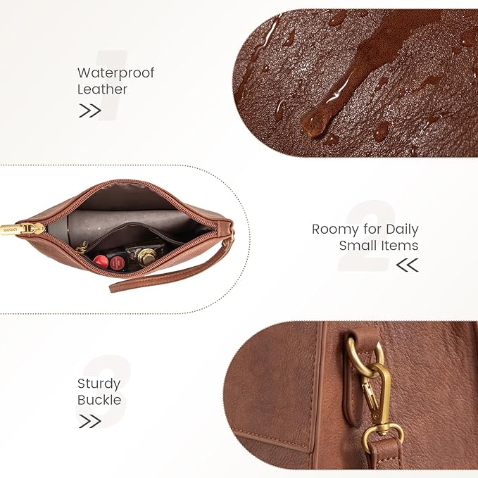 LOVEVOOK Laptop Bag for Women, 15.6 Inch Laptop Tote Bag, Vintage Leather Work Bags for Women, Waterproof Computer bag with Clutch Purse, Large Capacity Briefcase, Business Office Bag