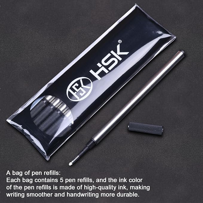 HSK Ballpoint Pens Luxury gift Pen Black Refill Line width 0.5mm,Best Ball Pen Gift Set for Men & Women Professional Executive,Office,Nice Pens Classy Gift Box (Gold)